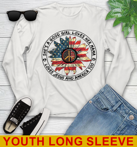 America sunflower she's a good girl loves her mama shirt 111