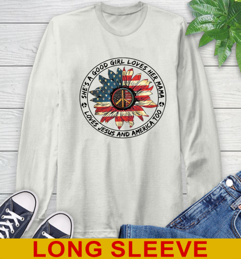 America sunflower she's a good girl loves her mama shirt 56