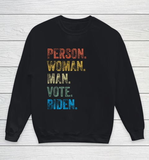 Person Woman Man Vote Biden Distressed Vintage Voting Youth Sweatshirt
