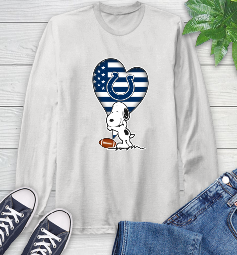 Indianapolis Colts NFL Football The Peanuts Movie Adorable Snoopy Long Sleeve T-Shirt