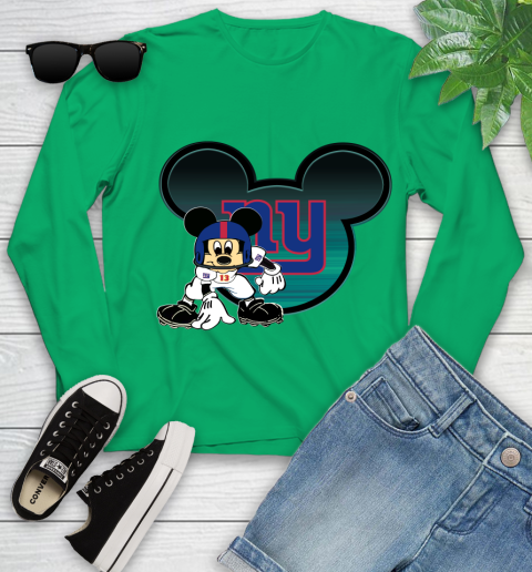 NFL New York Giants Mickey Mouse Disney Football T Shirt Youth Long Sleeve 6