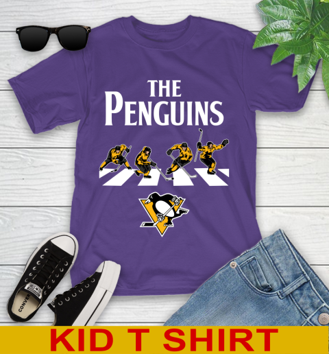 NHL Hockey Pittsburgh Penguins The Beatles Rock Band Shirt Youth T-Shirt 3