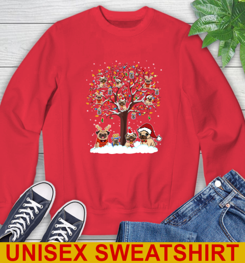 Pug dog pet lover light christmas tree shirt 36