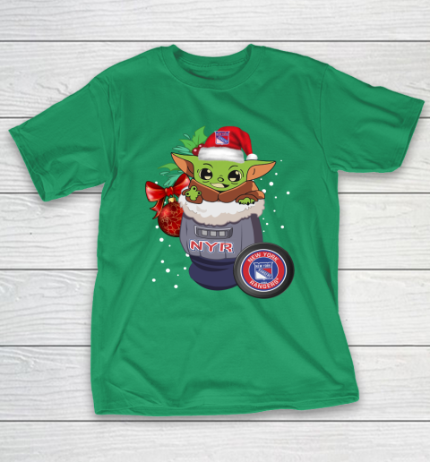 New York Rangers Christmas Baby Yoda Star Wars Funny Happy NHL T-Shirt