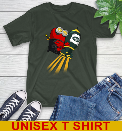 NFL Football New York Jets Deadpool Minion Marvel Shirt T-Shirt 6