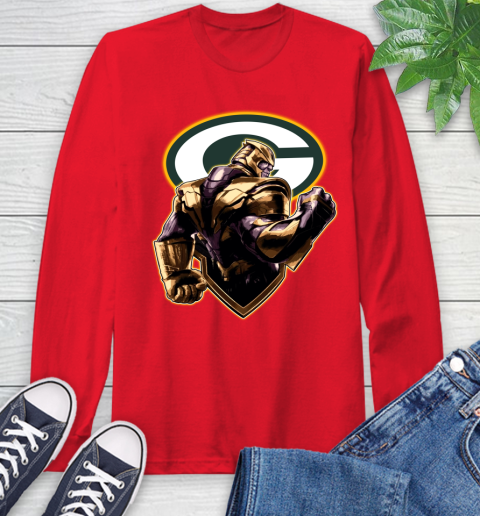 NFL Thanos Avengers Endgame Football Sports Green Bay Packers Long Sleeve T-Shirt 10