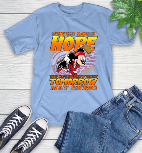 Detroit Red Wings NHL Hockey ootball Mickey Disney Never Lose Hope T-Shirt 12