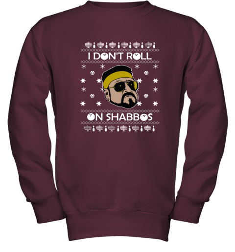I Don'T Roll On Shabbos Lebowski Ugly Christmas Youth Sweatshirt
