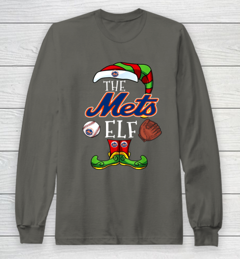 New York Mets Christmas ELF Funny MLB Long Sleeve T-Shirt 13