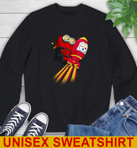 NFL Football Pittsburgh Steelers Deadpool Minion Marvel Shirt Sweatshirt
