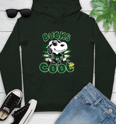 NBA Basketball Milwaukee Bucks Cool Snoopy Shirt Youth Hoodie 12