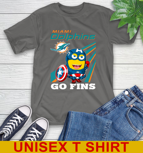 NFL Football Miami Dolphins Captain America Marvel Avengers Minion Shirt T-Shirt 10
