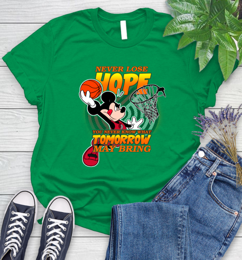 Portland Trail Blazers NBA Basketball Mickey Disney Never Lose Hope Women's T-Shirt 9