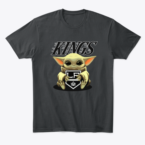5oe5 baby yoda hugs the los angeles kings classic t shirt 2 front black