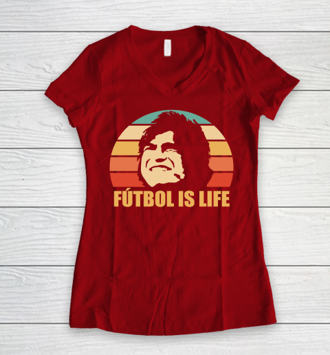 Futbol Is Life Shirt Women's V-Neck T-Shirt 4