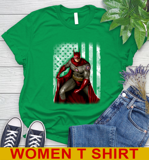 Washington Nationals MLB Baseball Batman DC American Flag Shirt Women's T-Shirt 7