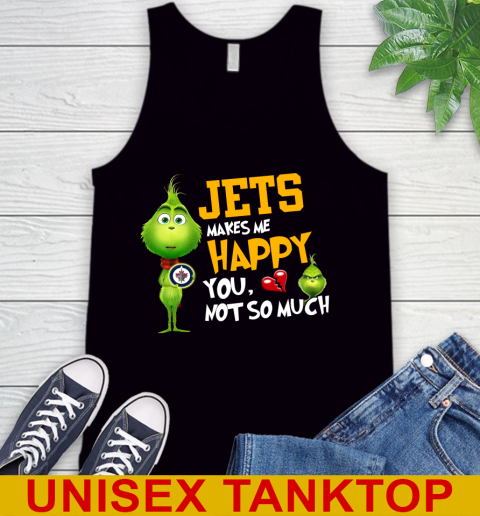 NHL Winnipeg Jets Makes Me Happy You Not So Much Grinch Hockey Sports Tank Top