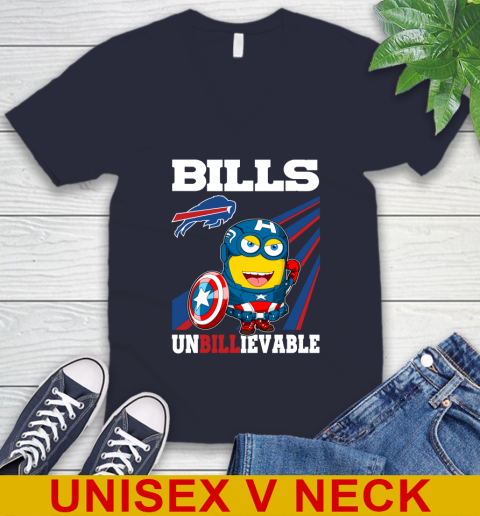 NFL Football Buffalo Bills Captain America Marvel Avengers Minion Shirt V-Neck T-Shirt 2