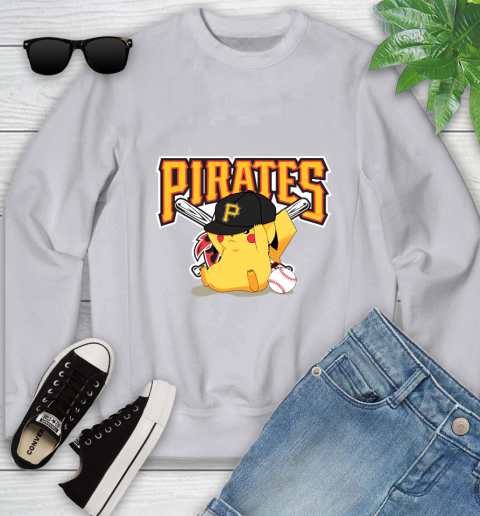 MLB Pikachu Baseball Sports Pittsburgh Pirates Youth Sweatshirt 4