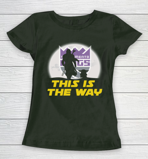 Sacramento Kings NBA Basketball Star Wars Yoda And Mandalorian This Is The Way Women's T-Shirt 4