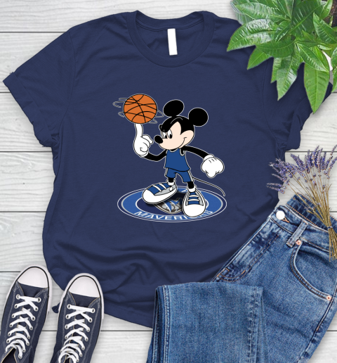 NBA Basketball Dallas Mavericks Cheerful Mickey Disney Shirt Women's T-Shirt 12