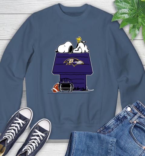 Baltimore Ravens NFL Football Snoopy Woodstock The Peanuts Movie Sweatshirt 7