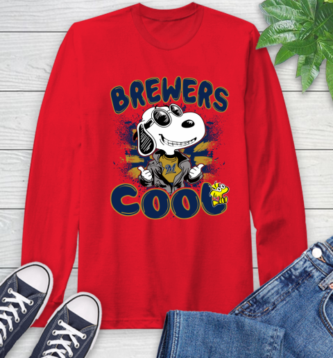 MLB Baseball Milwaukee Brewers Cool Snoopy Shirt Long Sleeve T-Shirt 12