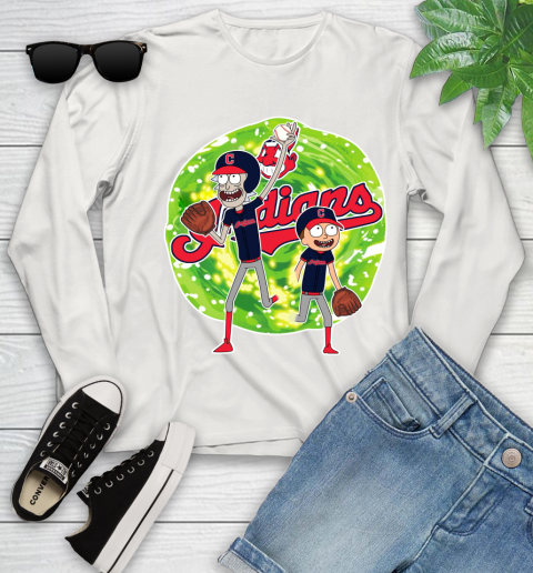 MLB Cleveland Indians Rick And Morty Baseball Sports Youth Long Sleeve 12