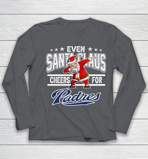 San Diego Padres Even Santa Claus Cheers For Christmas MLB Youth Long Sleeve 6