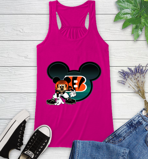 NFL Cincinnati Bengals Mickey Mouse Disney Football T Shirt Racerback Tank 8