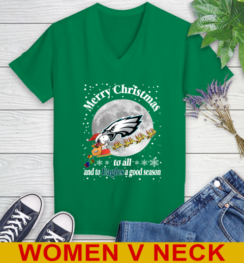 Philadelphia Eagles Merry Christmas To All And To Eagles A Good Season NFL Football Sports Women's V-Neck T-Shirt 5