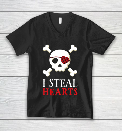 I Steal Hearts T Shirt Boy Girl Toddler Skull Valentine Gift V-Neck T-Shirt