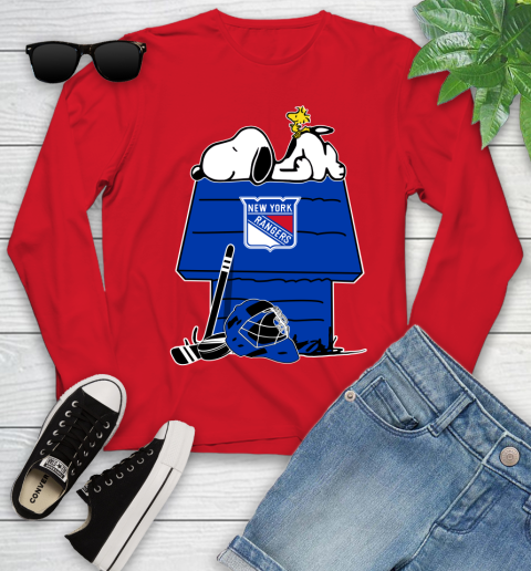 New York Rangers NHL Hockey Snoopy Woodstock The Peanuts Movie Youth Long Sleeve 11