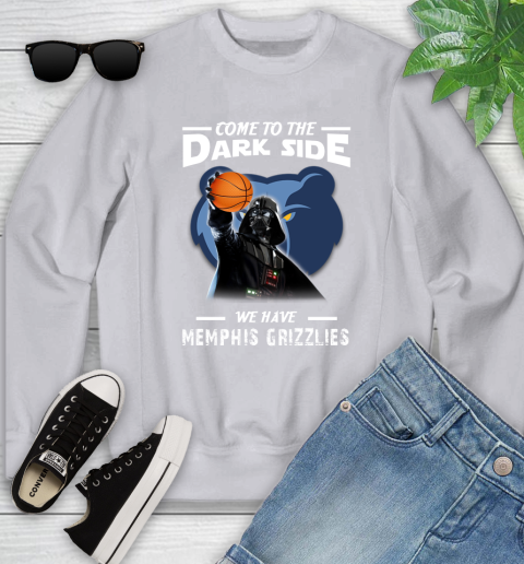 NBA Come To The Dark Side We Have Memphis Grizzlies Star Wars Darth Vader Basketball Youth Sweatshirt 3