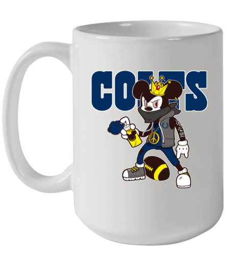 Indianapolis Colts NFL Football Mickey Peace Sign Sports Ceramic Mug 15oz