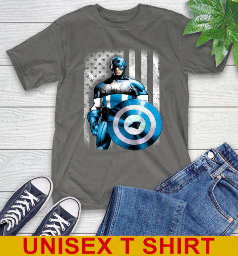 Carolina Panthers NFL Football Captain America Marvel Avengers American Flag Shirt T-Shirt 10