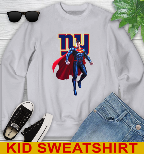 NFL Superman DC Sports Football New York Giants Youth Sweatshirt 4