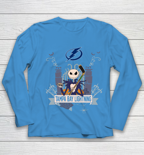 NHL Tampa Bay Lightning Hockey Jack Skellington Halloween Youth Long Sleeve 5