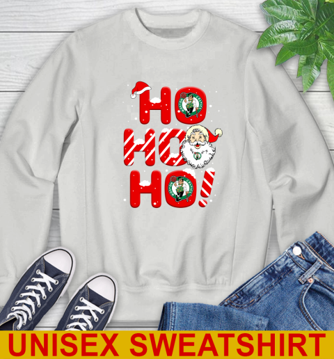 Boston Celtics NBA Basketball Ho Ho Ho Santa Claus Merry Christmas Shirt Sweatshirt 5