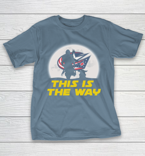 Columbus Blue Jackets NHL Ice Hockey Star Wars Yoda And Mandalorian This Is The Way T-Shirt 6