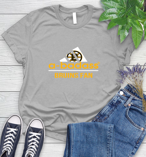NHL A Badass Boston Bruins Fan Adidas Hockey Sports Women's T-Shirt 5