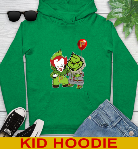 Baby Pennywise Grinch Christmas MLB Baseball Pittsburgh Pirates Youth Hoodie 8