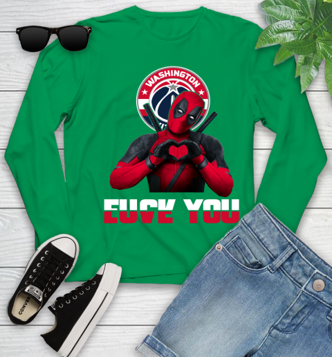 NBA Washington Wizards Deadpool Love You Fuck You Basketball Sports Youth Long Sleeve 7