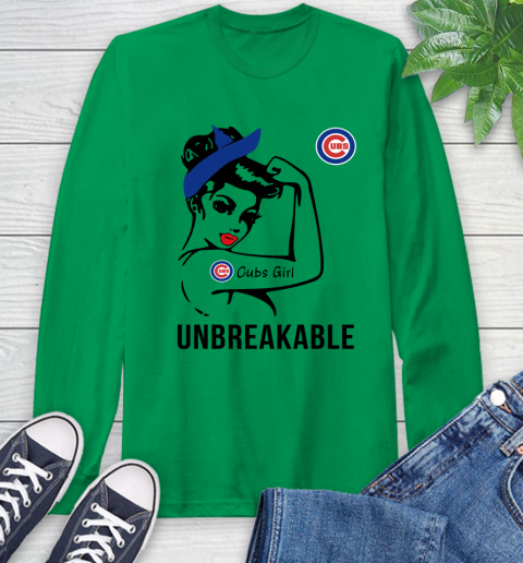 MLB Chicago Cubs Girl Unbreakable Baseball Sports Long Sleeve T-Shirt 5