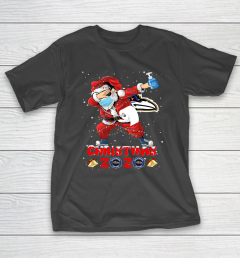Baltimore Ravens Funny Santa Claus Dabbing Christmas 2020 NFL T-Shirt