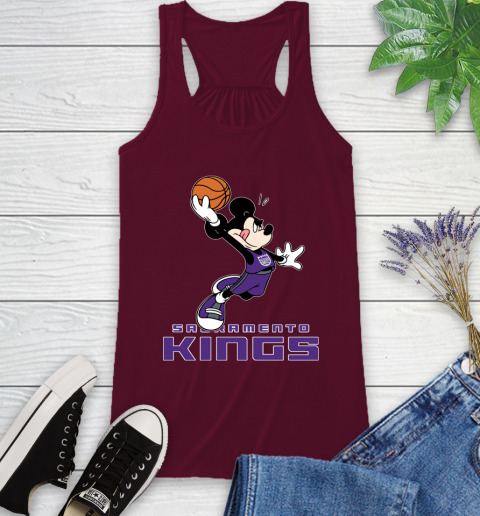 NBA Basketball Sacramento Kings Cheerful Mickey Mouse Shirt Racerback Tank 3
