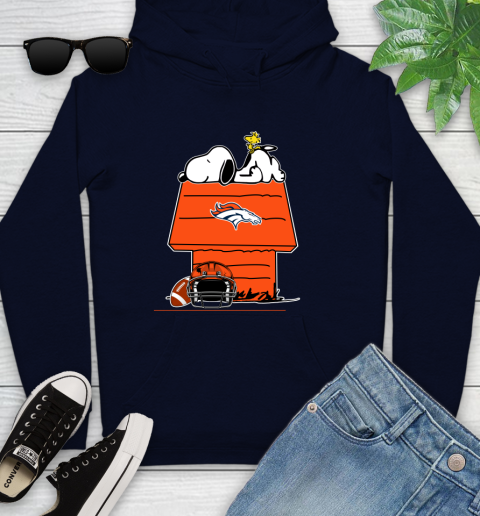 Denver Broncos NFL Football Snoopy Woodstock The Peanuts Movie Youth Hoodie 4