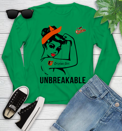 MLB Baltimore Orioles Girl Unbreakable Baseball Sports Youth Long Sleeve 4