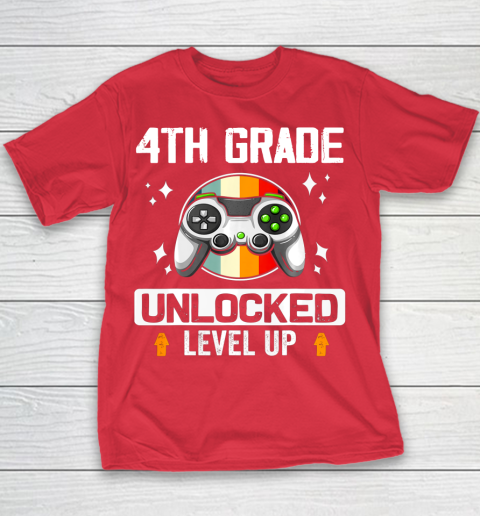 Next Level t shirts 4th Grade Unlocked Level Up Back To School Fourth Grade Gamer Youth T-Shirt 7