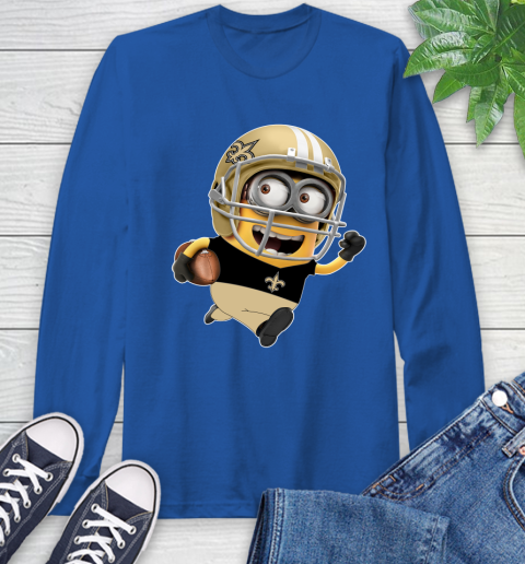 NFL New Orleans Saints Minions Disney Football Sports Long Sleeve T-Shirt 9